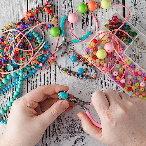 URSKYTOUS 5Pcs Jewelry Pliers Set Jewelry Making Pliers Tools Kit Include Jewelry Making Needle Nose Chain Nose Round Bent Pliers Wire Cutter for Bracelet Beading DIY Craft Jewelry Making Supplies - color: Em Pink Blue Purple Black Yellow
