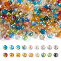 180Pcs 8mm Faceted Electroplate Glass Beads AB Color Plated Faceted Round Beads Transparent Crystal Loose Spacer Beads for DIY Bracelet Earring Jewelry Making - color: 18 Colors