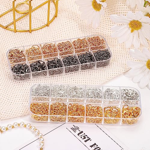 DIYDEC Jump Rings for Jewelry Making 2143pcs Open Jump Rings and Lobster Clasps Necklace Bracelet Jewelry Repair Kit with Pliers Tweezers Jump Ring Opener