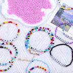 2000pcs Glass Seed Beads Bulk, 4mm 6/0 Mini Pony Spacer Small Individual Color Seed Beads for DIY Bracelet Necklaces Wrist Jewelry Making, Pink - color: Pink