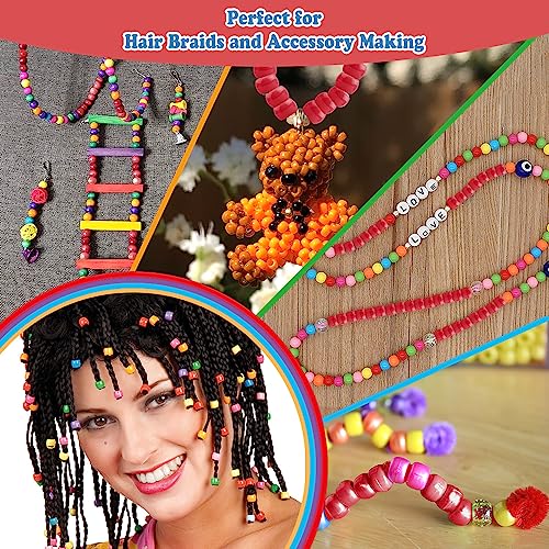 QPIXVB 1100PCS Red Pony Beads,Beads for Jewelry Making,Friendship Bracelet Bead Kit for Crafts,Bulk Pony Bead for Valentines Christmas Crafts Gifts - color: red beads