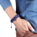 JADENOVA Natural Bead Bracelet Semi Precious Gemstone Beaded Bracelet for Women Healing Crystal Stone Stretch Bracelet Men Couple Bracelets (2pcs,6-8mm/8-10mm) - color: Lapis Lazuli, size: 8mm/10mm