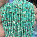 Natural Mulitcolor Rondelle Beads Natural Stone Disk Beads Loose Gemstone Spacer Bead for DIY Bracelet Necklace Jewelry Making（4 * 2mm 1 Strand 150pcs Green） - color: Green