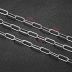 UMAOKANG 6.6 Feet Stainless Steel Chains for Jewelry Making Paperclip Link Craft Chain Roll with Jump Rings and Lobster Clasps - color: Paperclip Silver