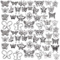 60pcs Silver Butterfly Charms Tibetan Butterfly Shape Alloy Pendants Insect Charms for DIY Necklace Bracelet Earrings Jewelry Making - style: Mixed Silver Butterfly Charms