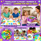 67 Pcs Plastic Practice Set Transparent Letters and Numbers Include Uppercase Letters Lowercase Letters and Numbers Colorful Plastic Letters and Numbers for Kids Counting and Spelling, Ages 3+ - style: 67PCS