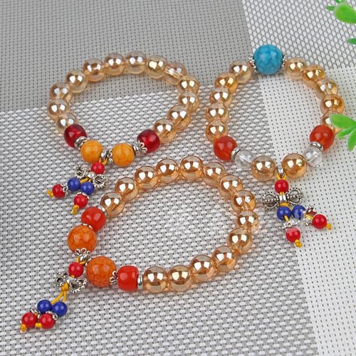 Gocelyn 476PCS Round Crystal Glass Beads for Jewelry Making(Champagne Golden), Glass Spacer Loose Beads for Crafts Bracelets Necklaces Charms Pendants 4/6/8/10/12mm - color: Round Glass Beads: Champagne Golden