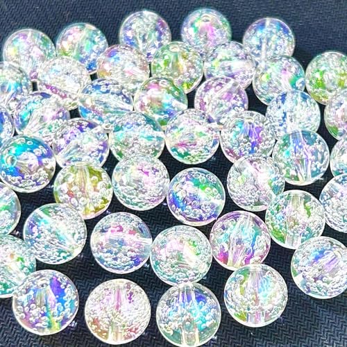 Mixed Lots Shiny AB Color Acrylic Bubble Bead DIY Beading Hairband Bracelets Necklace Craft Embelishment (Clear AB-Bubble) - color: Clear AB-Bubble