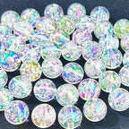 Mixed Lots Shiny AB Color Acrylic Bubble Bead DIY Beading Hairband Bracelets Necklace Craft Embelishment (Clear AB-Bubble) - color: Clear AB-Bubble