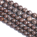 10MM 38PCS Natural Stone Brown Snowflake Jasper Obsidian Loose Beads for Jewelry Making DIY Bracelet - color: Brown Snowflake, size: 10mm