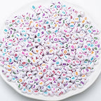1000pcs Acrylic Number Beads 0-9 Round Number Beads 4x7mm Mixed Number Beads for Jewelry Making and DIY Bracelets, Necklaces, Key Chains (White/Colorful) - color: Gold-White