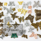 stino 100g Metal Pendant Charms for Jewelry Making, Bulk Silver & Gold Plated Charms for Braclet Necklace Crafts, Animal Plant Flower Pet and so on - color: Butterfly Mixed Color