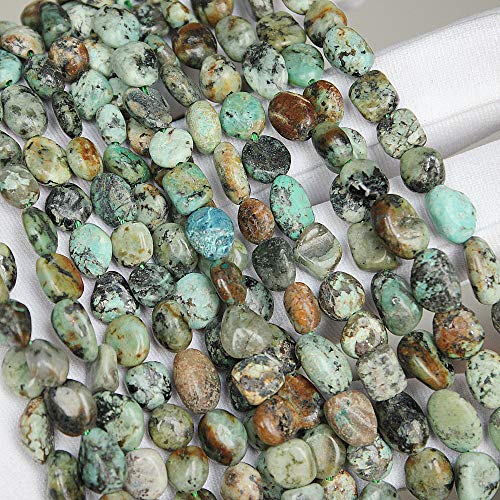 MJDCB Natural Irregular Shape Stone Beads 8-10mm Africa Turquoise Gemstone Energy Cured for Jewelry Making Bracelet Necklaces - color: Africa Turquoise
