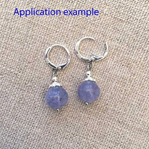 Adabele 100pcs Hypoallergenic Round Hoop Huggie Earring Hooks Leverback Ear Wire 14mm Sterling Silver Plated for DIY Craft Earrings Jewelry Making CF262-1 - color: Silver