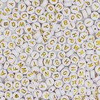 Melius Acrylic Gold Letter Beads, 1450 Pcs 4x7mm Round Alphabet Beads in 28 Grid Box for Jewelry Making, DIY Bracelets, Necklaces, Key Chains, Bracelets - color: Gold, size: 4x7mm