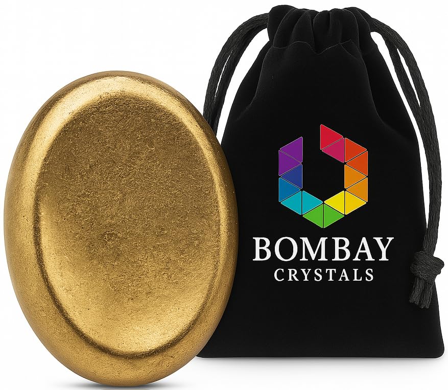 Pyrite Worry Stone – Natural Hand Carved Thumb Stone for Protection, Prosperity, and Manifestation | Pocket Healing Crystal for Focus, Confidence, Anxiety Relief & Energy Shielding - color: Pyrite