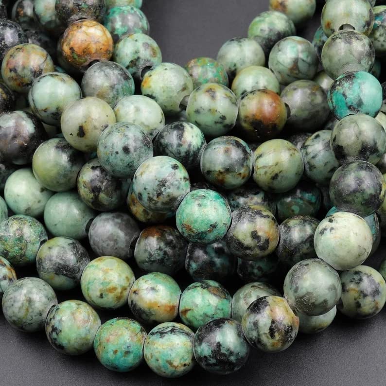 Zenkeeper 108 Pcs African Turquoise Beads for Jewelry Making 8 MM African Turquoise Gemstones Loose Stone Beads - color: African Turquoise, size: 8MM, 108pcs