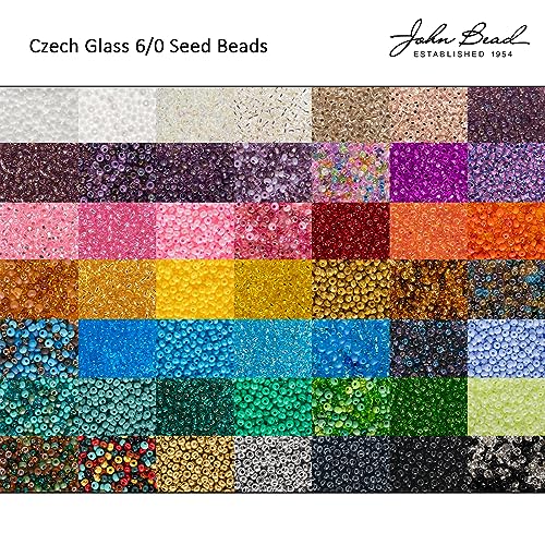 John Bead Czech Glass Seed Beads 6/0 Amethyst AB Beads for Jewelry Making Crafts, 23g Vial - color: Amethyst AB