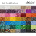 John Bead Czech Glass Seed Beads 6/0 Powder Blue Beads for Jewelry Making Crafts, 23g Vial - color: Powder Blue