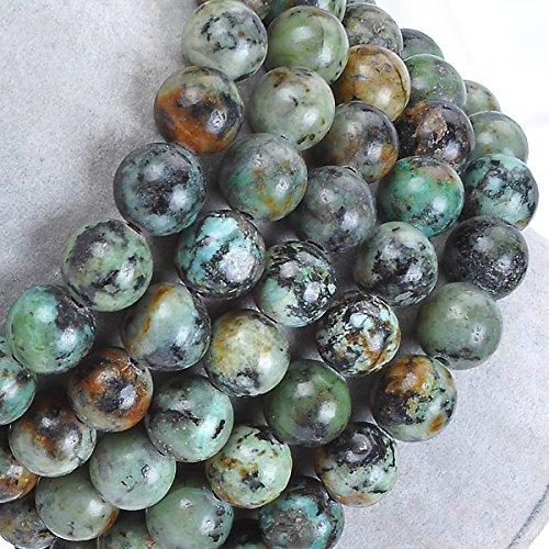 MASSIVE BEADS Natural Healing Power Gemstone Crystal Beads Unisex Adjustable Macrame Bracelets - color: African Turquoise, size: 8mm