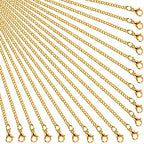 Hicarer 24 Pack Gold Plated Necklace Chain for Women Bulk 16-26 Inch 2 mm Gold Plated DIY Cable Link Chains for Jewelry Making with Lobster Clasps for DIY Necklace Jewelry Making Supplies(18 Inch) - size: 18 Inch