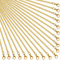 Hicarer 24 Pack Gold Plated Necklace Chain for Women Bulk 16-26 Inch 2 mm Gold Plated DIY Cable Link Chains for Jewelry Making with Lobster Clasps for DIY Necklace Jewelry Making Supplies(24 Inch) - size: 24 Inch