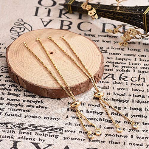 DanLingJewelry 20pcs Adjustable Slider Bracelet Slider Extender Chains with Rhinestones Ends for Jewelry Making DIY 8 Inches(226mm) G - color: StyleⅠ-20 pcs-Golden
