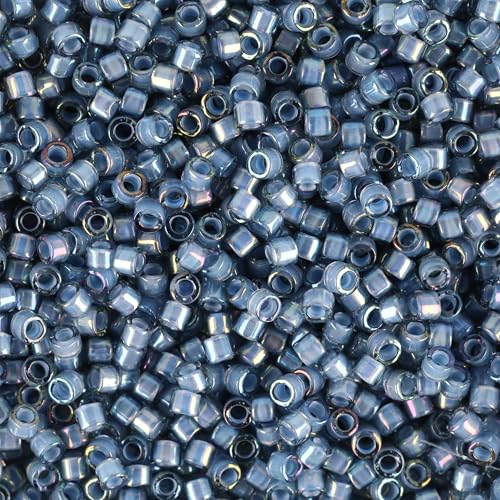 Miyuki Delica Seed Beads – Size 11/0 (1.6 mm), DB2384, Fancy Lined Teal Dark Blue, 7.2 g, Approx. 1440 Beads, Made in Japan - color: DB2384 - Fancy Lined Teal Dark Blue