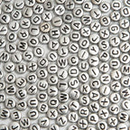 1000pcs Silvery Letter Beads for Bracelets, 4x7mm Black Alphabet A-Z Beads for Jewelry Making Friendship Bracelets (4 * 7 Silver) - color: 4x7mm silver