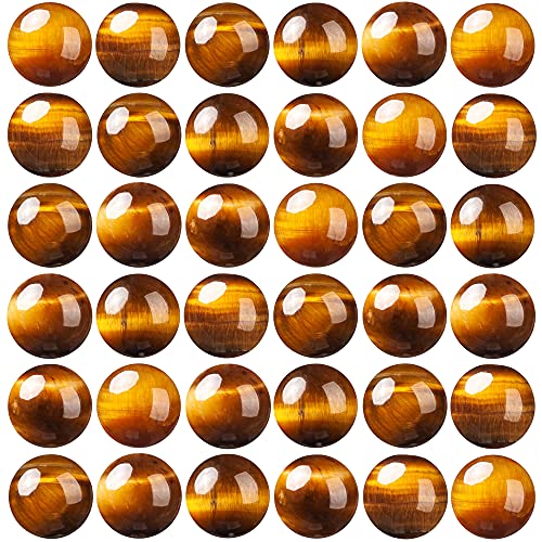 100Pcs Natural Stone Beads 6mm Yellow Tiger Eye Round Gemstone Loose Beads with Elastic Bracelet String for Bracelets Necklace Jewelry Making - color: Yellow Tiger Eye, size: 6mm
