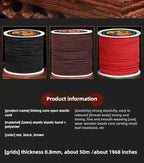 Premium Stretch Beading Cord Elastic Jewelry String for Buddhist Bracelets, Mala Beads, Handmade Crafting - Durable Wear-Resistant Buddhist Prayer Rope with Hook Needle Tools (Brown)