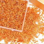 4000 Pcs Bright Orange Glass Bugle Beads, 2 x 7 mm Embroidery Beads, Small Long Tube Seed Beads for Embroidery Craft Jewelry Making - color: Bright Orange