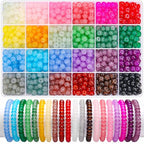 BONNY BOXX Abacus Glass Beads for Jewelry Making, 960pcs 5x8mm Rondelle Spacer Beads in 24 Colors, Crystal Gemstone Beads for Bracelet, Necklace, DIY Crafts - color: Jade Rondelle Glass Beads - 5x8MM