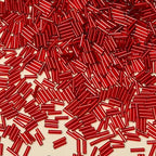 2000pcs Glass Bugle Beads, Tube Beads Bulk, Mini Long Tiny Small Waist Loose Spacer Embroidery Beaded for Bracelets Jewelry Making Sewing, Crafts, 2×6mm, True Red - color: True Red