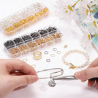 DIYDEC Jump Rings for Jewelry Making 2143pcs Open Jump Rings and Lobster Clasps Necklace Bracelet Jewelry Repair Kit with Pliers Tweezers Jump Ring Opener