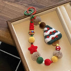 16mm Acrylic Beads 100pcs Christmas Pom Pom Bead Loose Fuzzy Faux Fur Poms Beads for DIY Crafting Necklace Bracelet Jewelry Making Keychain (mrsd) - color: red&yellow&green
