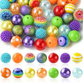 DanLingJewelry 50Pcs 20mm Rainbow Theme Bright Color Acrylic Bubblegum Beads Set Colorful Chunky Beads for Jewelry Making Supplies - color: 50pcs - rainbow