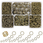 1400 Pcs Mixed Size Jump Rings for Jewelry Making, Keychains, Necklace Repair & DIY Crafts - 4mm, 6mm, 5mm, 7mm, 8mm, 10mm - Antique Bronze - color: Antique Bronze