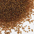 Transparent Light Brown with Silver Lined Beads Size 8/0 Crafts Glass Seed Beads 3mm for Jewelry Making (Total About 100g About 3600pcs) - color: Transparent Light Brown with Silver Lined, size: 3mm