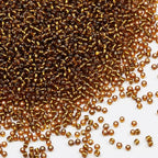 Transparent Light Brown with Silver Lined Beads Size 8/0 Crafts Glass Seed Beads 3mm for Jewelry Making (Total About 100g About 3600pcs) - color: Transparent Light Brown with Silver Lined, size: 3mm