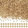 BENECREAT 1000Pcs Real 18K Gold Plated Stainless Steel Spacer Beads, Round Spacers Beads, 0.8mm Hole Metal Smooth Bead for DIY Bracelet Necklace Jewelry Crafts Making - size: Hole: 0.8mm