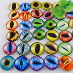 Julie Wang 20pcs Mixed Style Dragon Eyes Glass Cabochon Dome for Adult Crafts Making Jewelry Cameo Pendant Settings 25mm - size: 25MM-20PCS