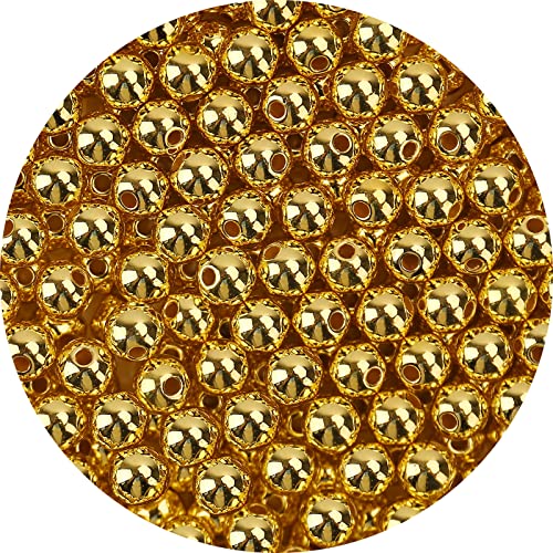 BONNY BOXX Quality Glossy ABS Imitation Pearl Beads with Hole 6/8/10MM Round Plastic Acrylic Spacer Bead for DIY Craft Jewelry Making Supplies (Gold, 6MM, 700pcs) - color: Gold, size: 6MM
