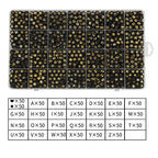 1400pcs Round Acrylic A-Z Alphabet Beads - Gold & Black Letter Beads for Bracelet Making, 28 Grid Box - color: Black, Gold