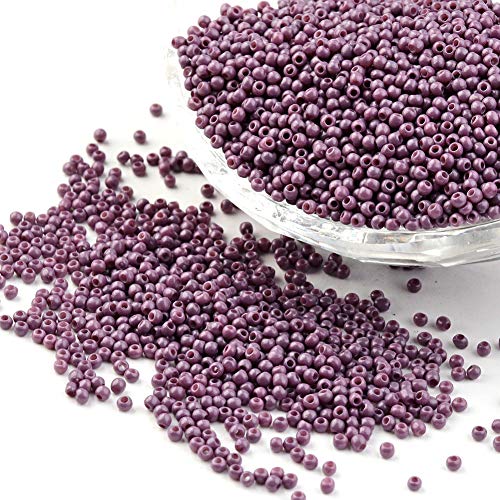 Craftdady 12/0 Opaque Round Glass Seed Beads 2mm Smooth Tiny Loose Pony Ball Spacer Beads About 2840Pcs MediumPurple for Jewelry Making Hole: 0.7mm - color: Opaque MediumPurple, 2mm