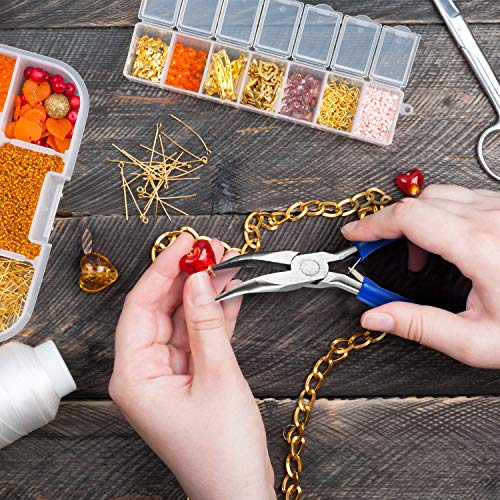 Mudder 3 Pieces Jewelry Pliers Set Includes 6-in-1 Bail Making Looping Nylon Nose Bent Nose Pliers for DIY Jewelry Beading Making Crafts Tool Wedding Easter Day Supplies