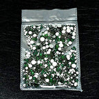 AD Beads 1440 Pieces Mixed Size No Hotfix Glue on Quality Glass Flatback Rhinestones Round Crystal Gems (11 Emerald) - color: Emerald 11