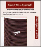 Premium Stretch Beading Cord Elastic Jewelry String for Buddhist Bracelets, Mala Beads, Handmade Crafting - Durable Wear-Resistant Buddhist Prayer Rope with Hook Needle Tools (Brown)