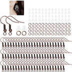600Pcs Hypoallergenic Earring Hooks, Red Copper Earring Making Kit, Supplies with Earring Backs and Jump Rings for Jewelry Making (Red Copper) - color: Red Copper