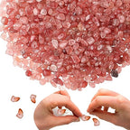 XIANNVXI Watermelon Quartz, Beads, Natural Chip Stone Beads 400Pcs Crystal Bead 5-8mm Irregular Healing Crystal Loose Rocks for DIY Jewelry Making - color: A-Watermelon Red stone